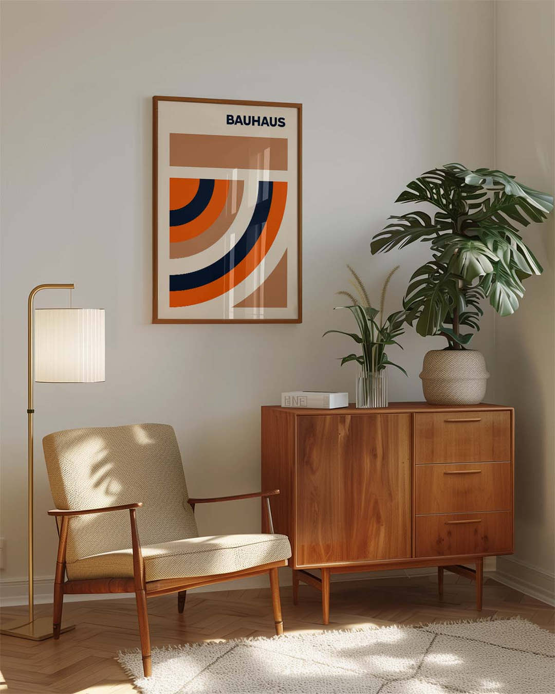 Bauhaus Concentric Arcs Poster