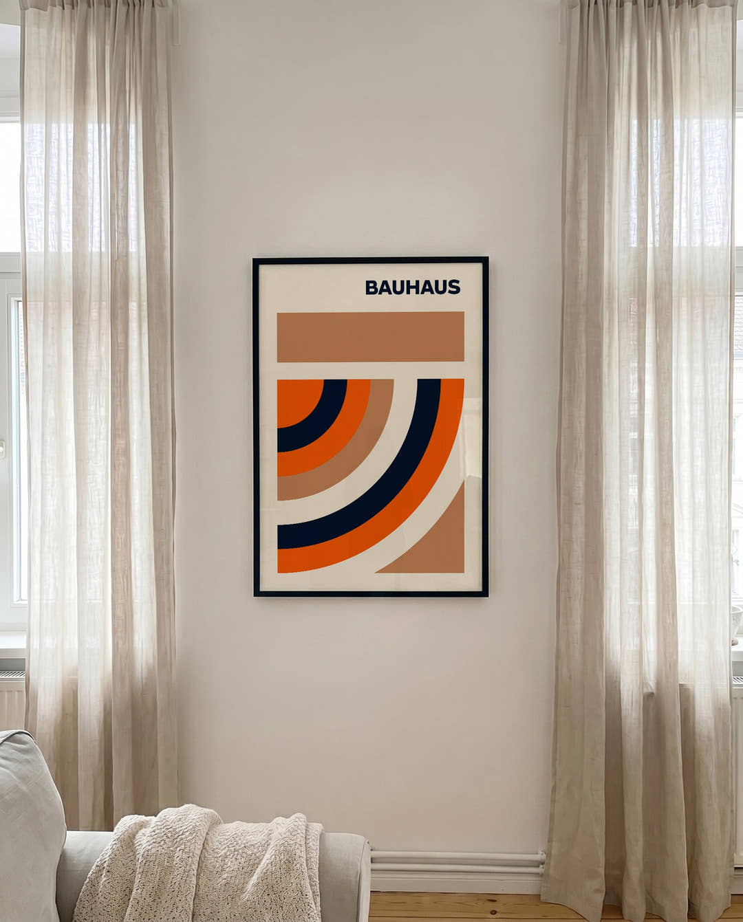 Bauhaus Concentric Arcs Poster