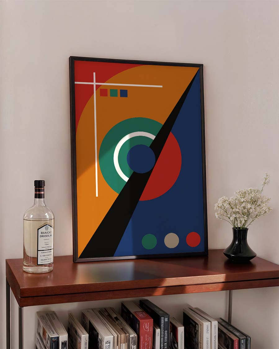 Bauhaus Diagonal Composition Poster