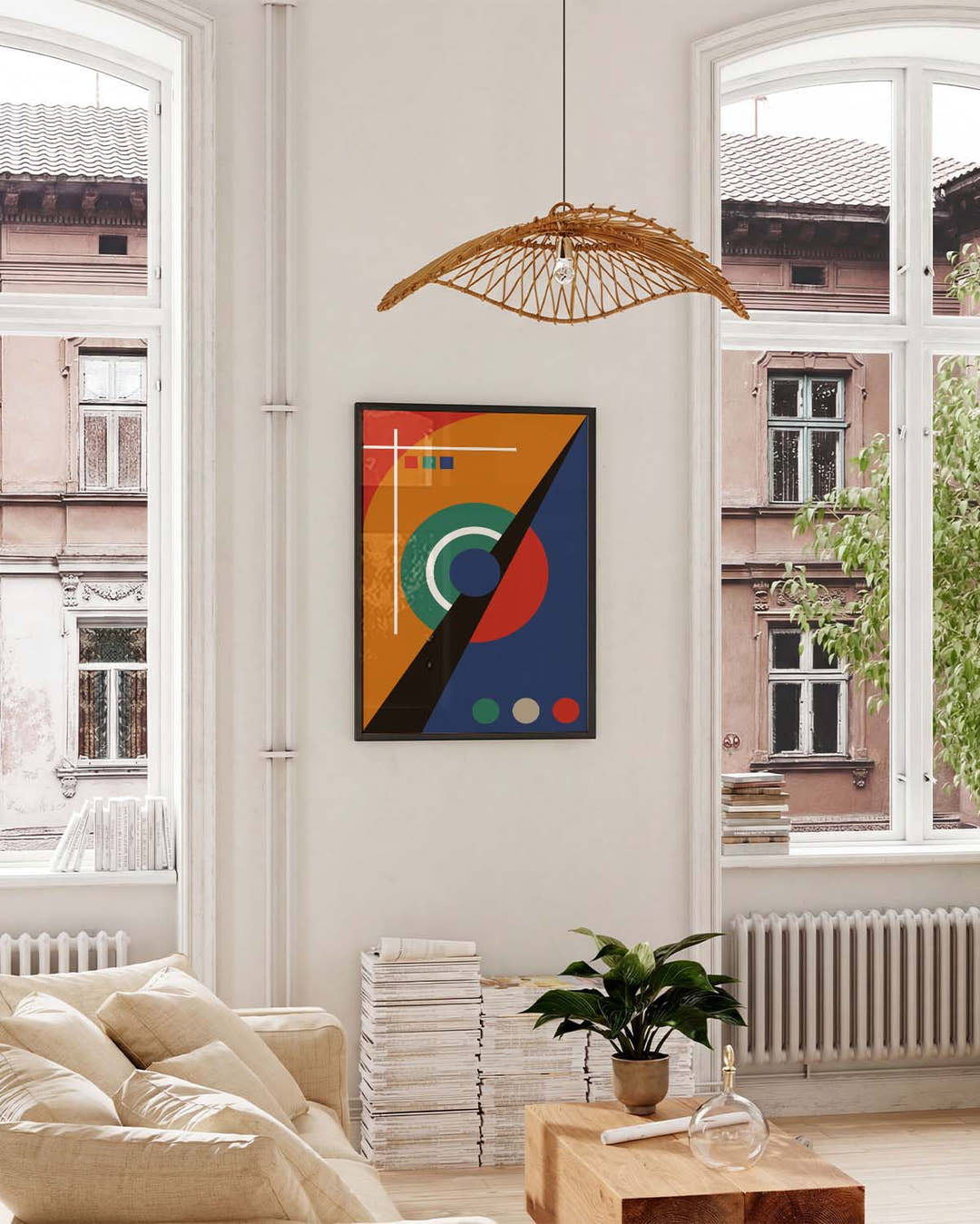 Bauhaus Diagonal Composition Poster