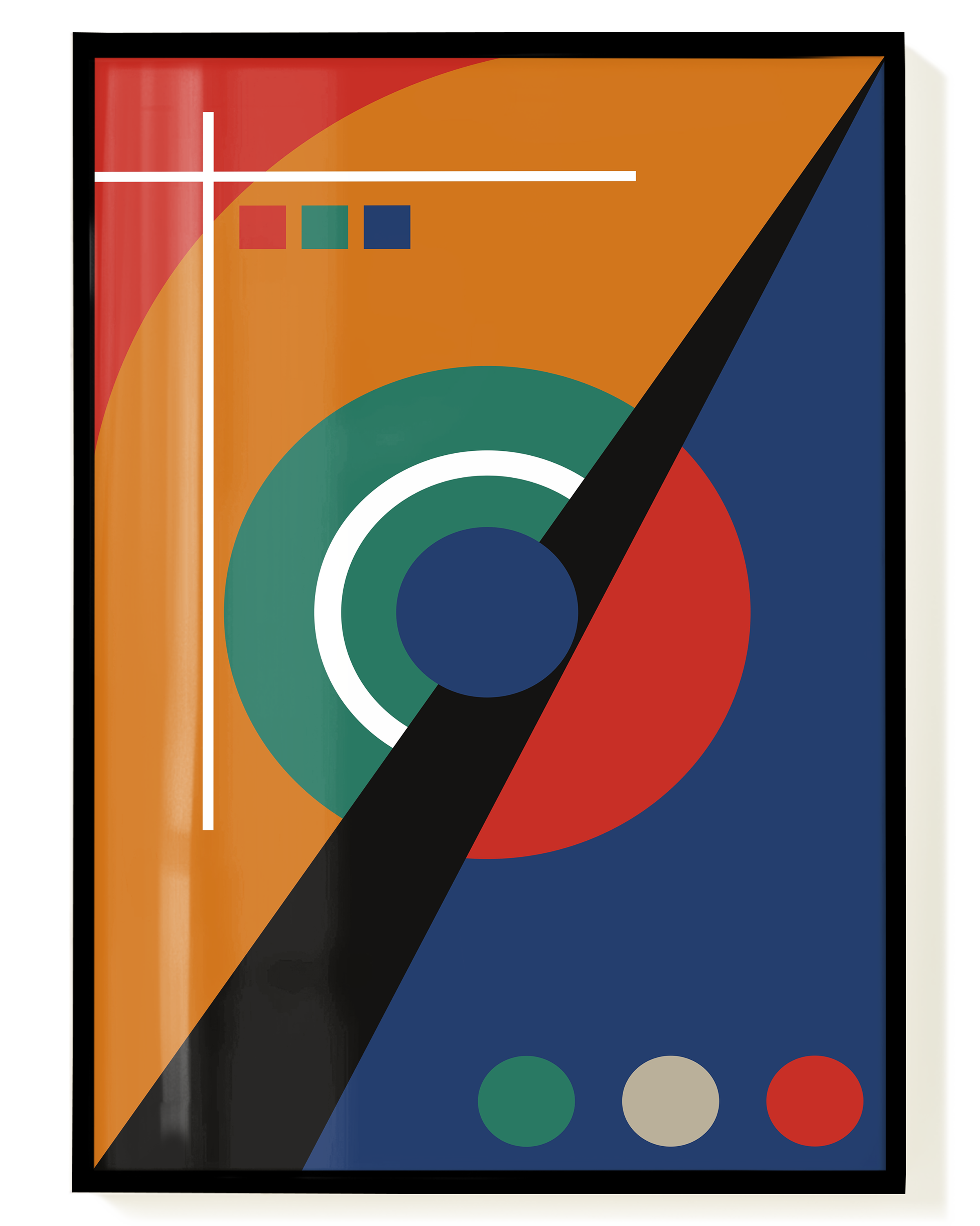 Bauhaus Diagonal Composition Poster – Dynamische Geometrie | Wallera®