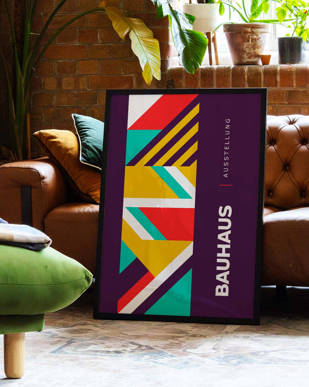 Bauhaus Diagonal Stripes Poster
