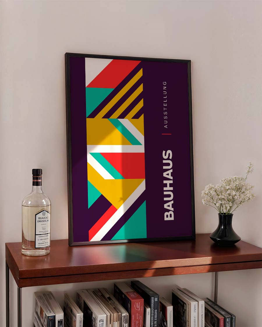 Bauhaus Diagonal Stripes Poster