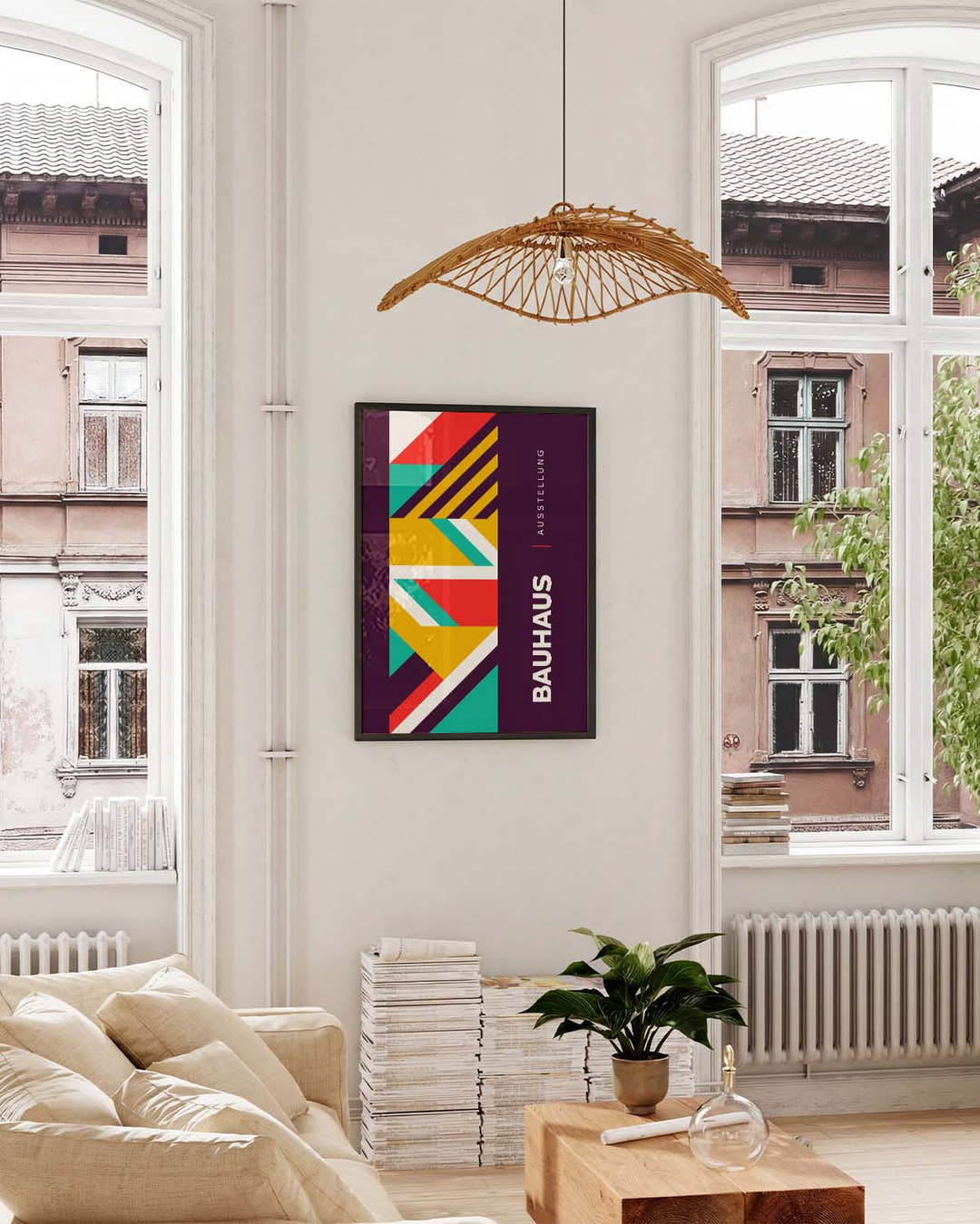Bauhaus Diagonal Stripes Poster