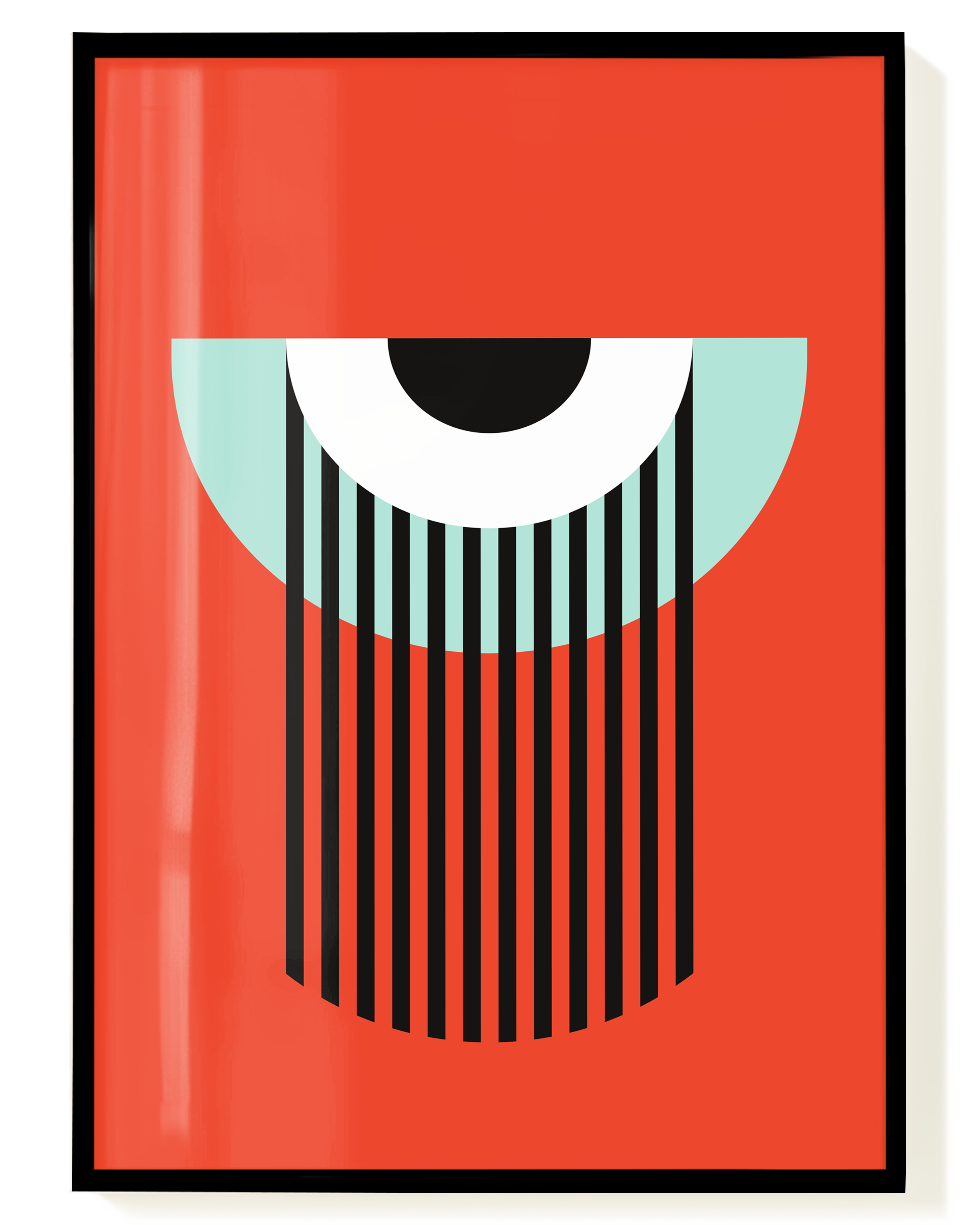 Bauhaus Eye Stripes Poster – Augenmotiv mit Linienstruktur | Wallera®