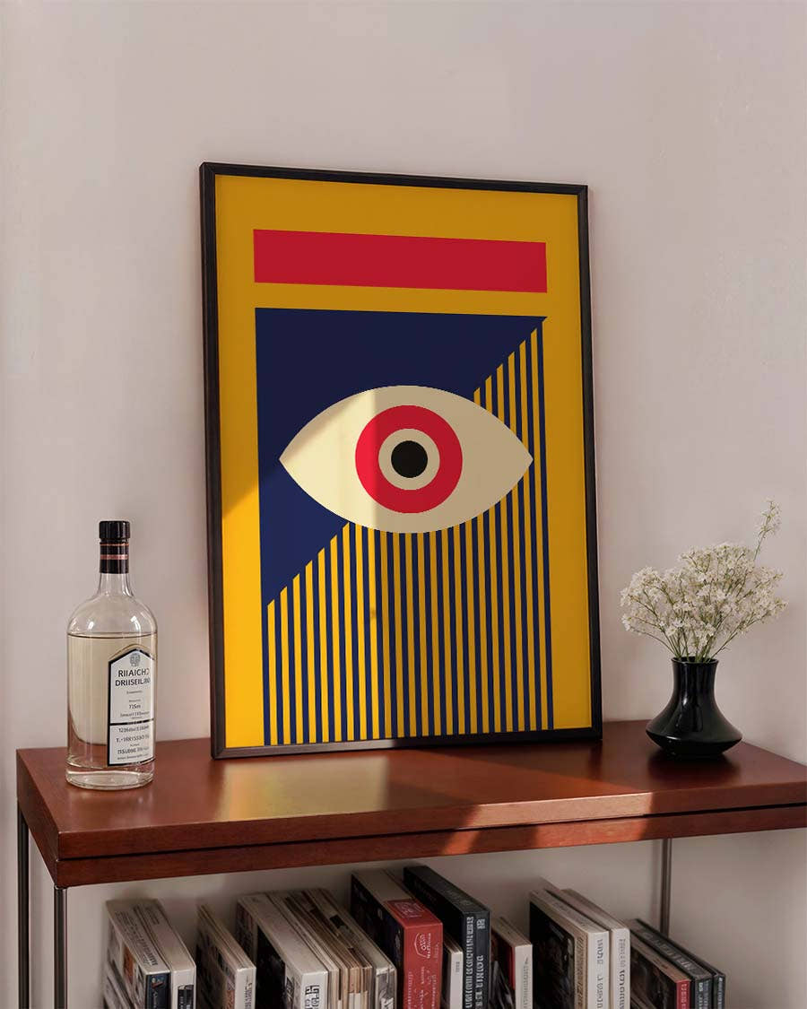 Bauhaus Geometric Eye Poster