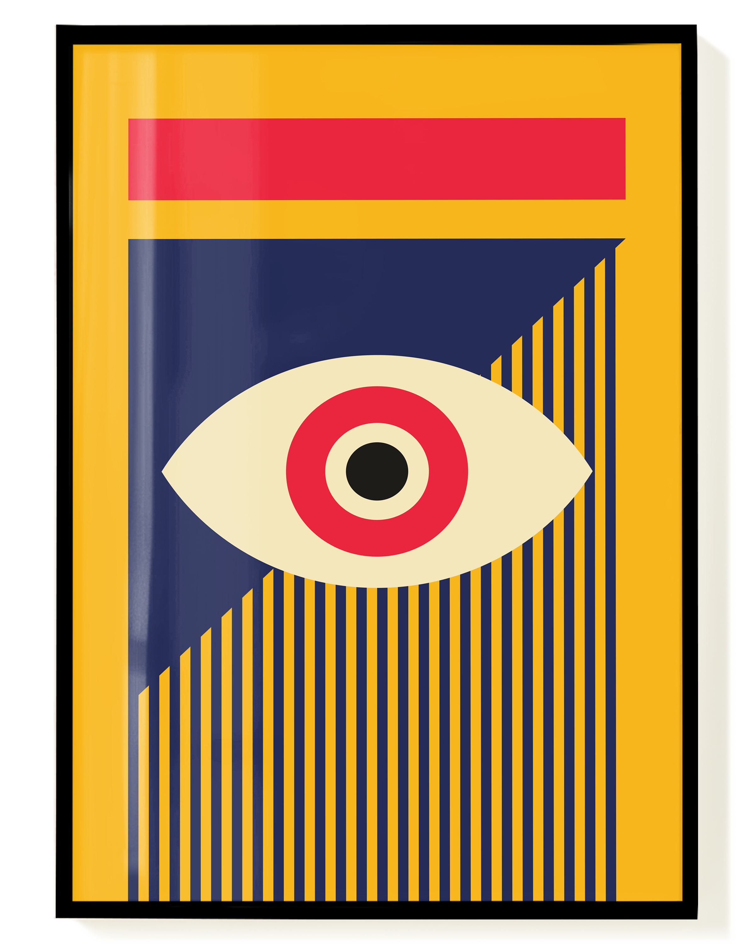 Bauhaus Geometric Eye Poster – Geometrische Farbkunst | Wallera®
