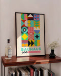 Bauhaus Geometric Patchwork Poster