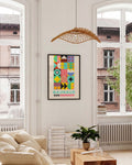 Bauhaus Geometric Patchwork Poster