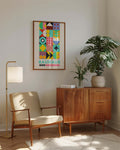 Bauhaus Geometric Patchwork Poster