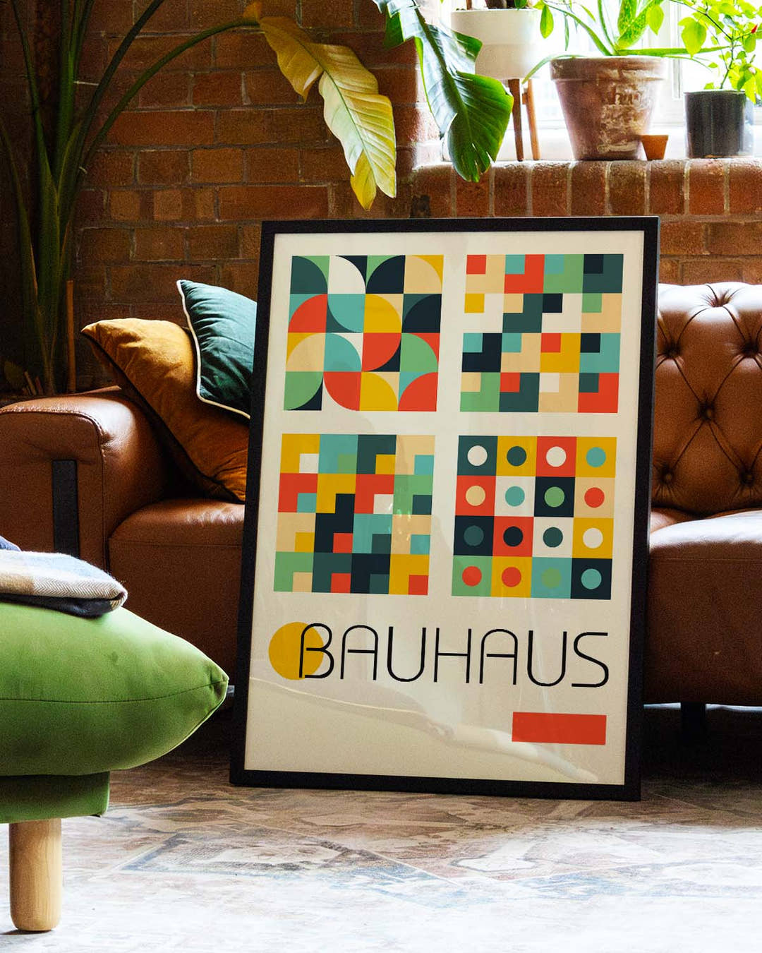 Bauhaus Geometric Tiles Poster