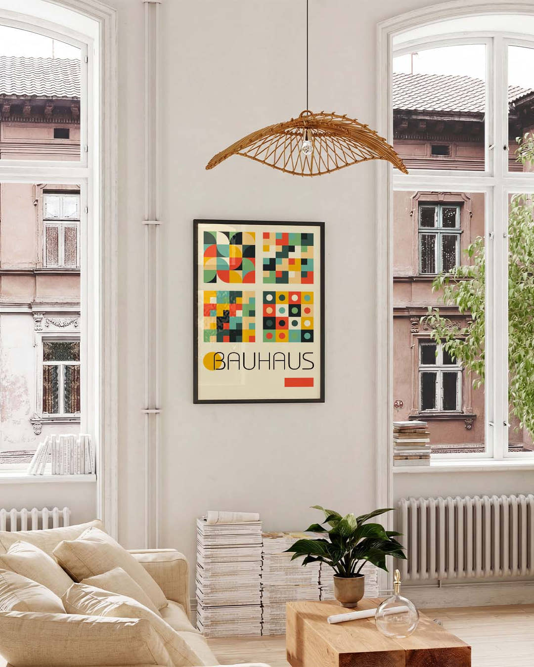 Bauhaus Geometric Tiles Poster