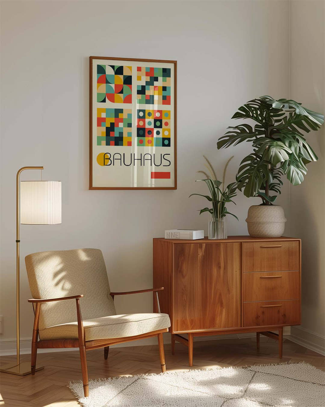 Bauhaus Geometric Tiles Poster