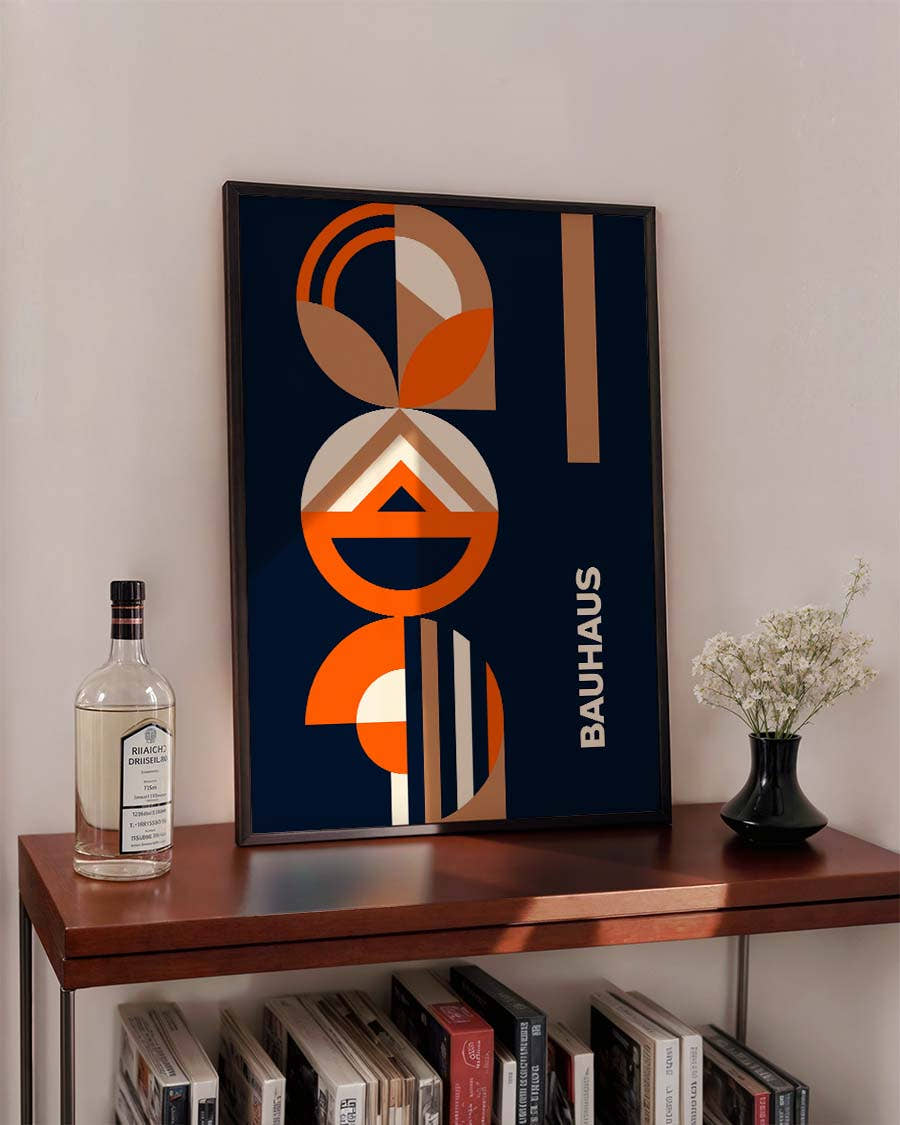 Bauhaus Geometric Totem Poster