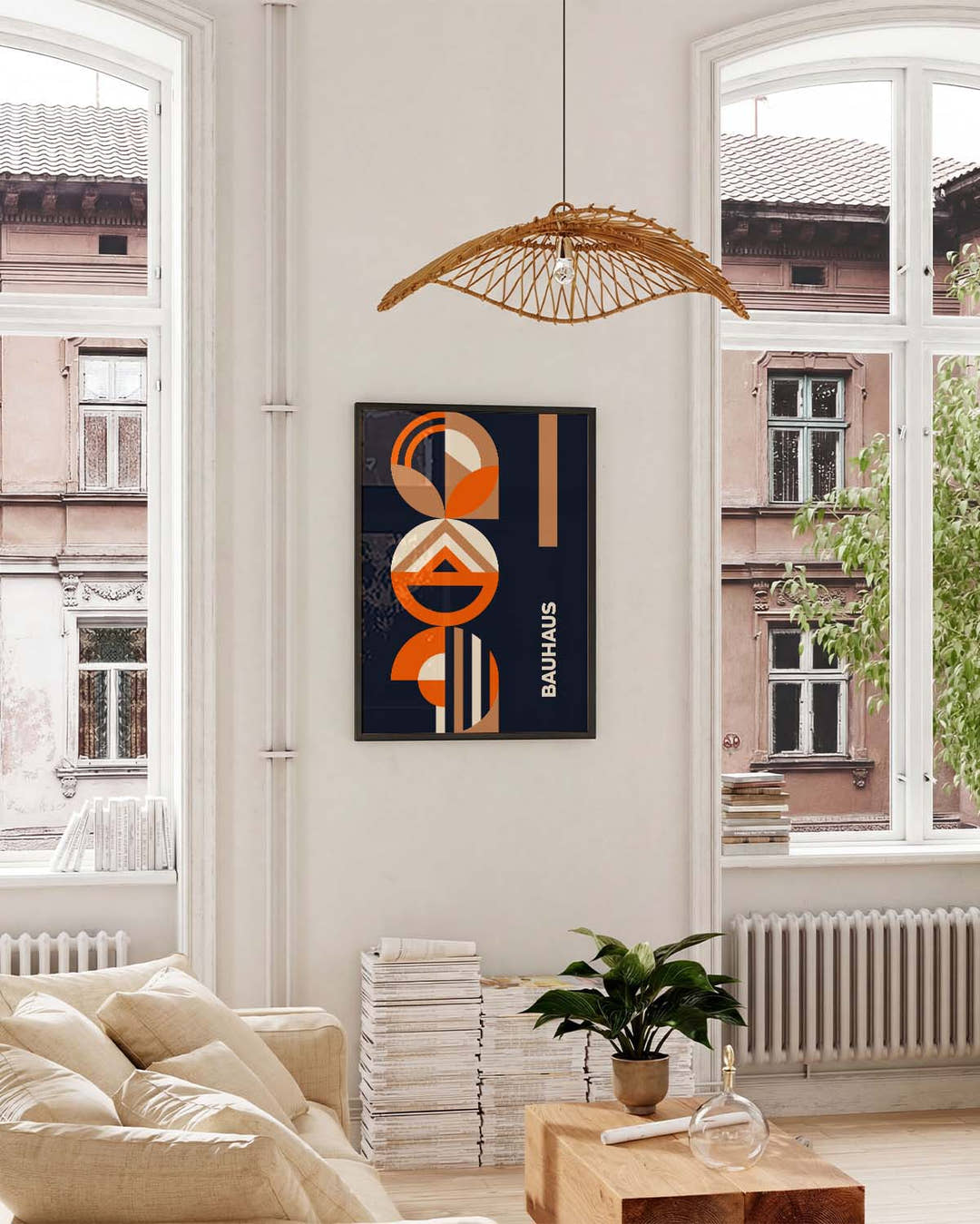 Bauhaus Geometric Totem Poster