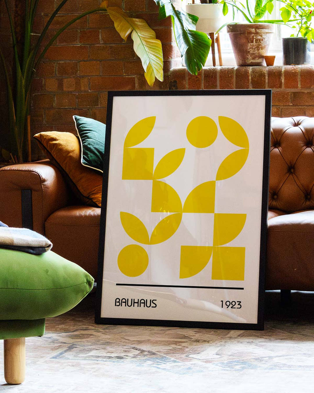 Bauhaus Golden Shapes Poster