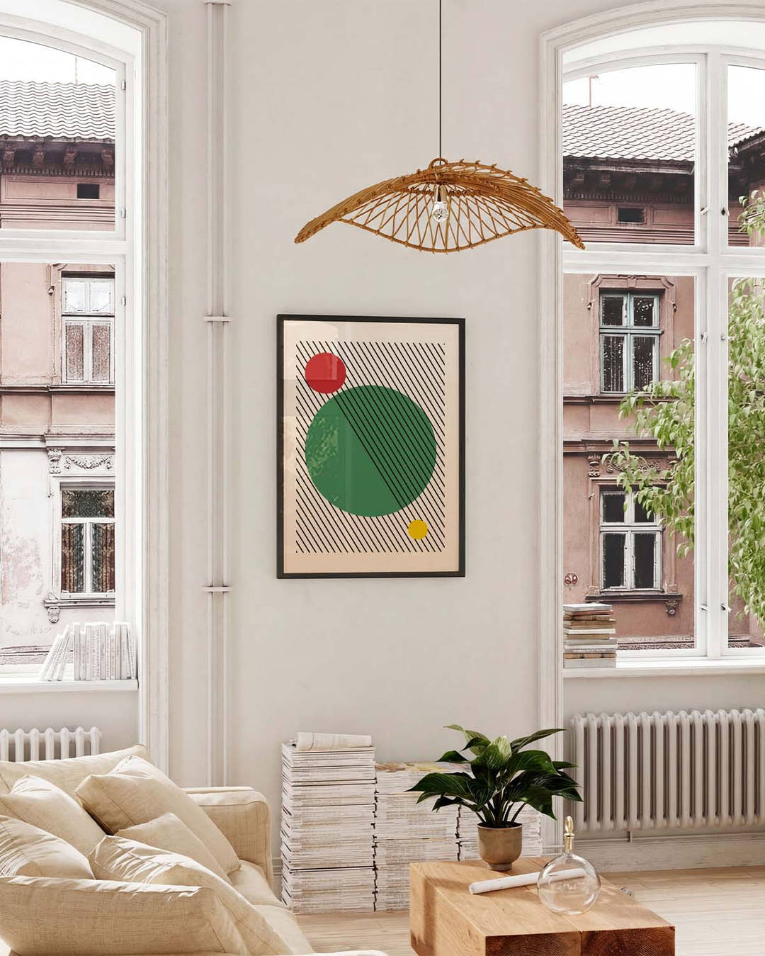 Bauhaus Green Circle Poster