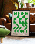 Bauhaus Green Pattern Poster