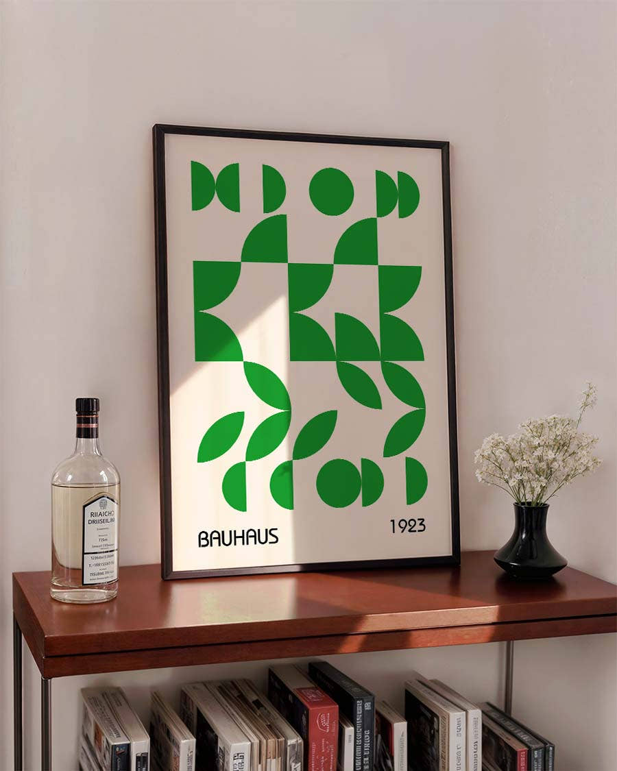 Bauhaus Green Pattern Poster