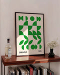 Bauhaus Green Pattern Poster