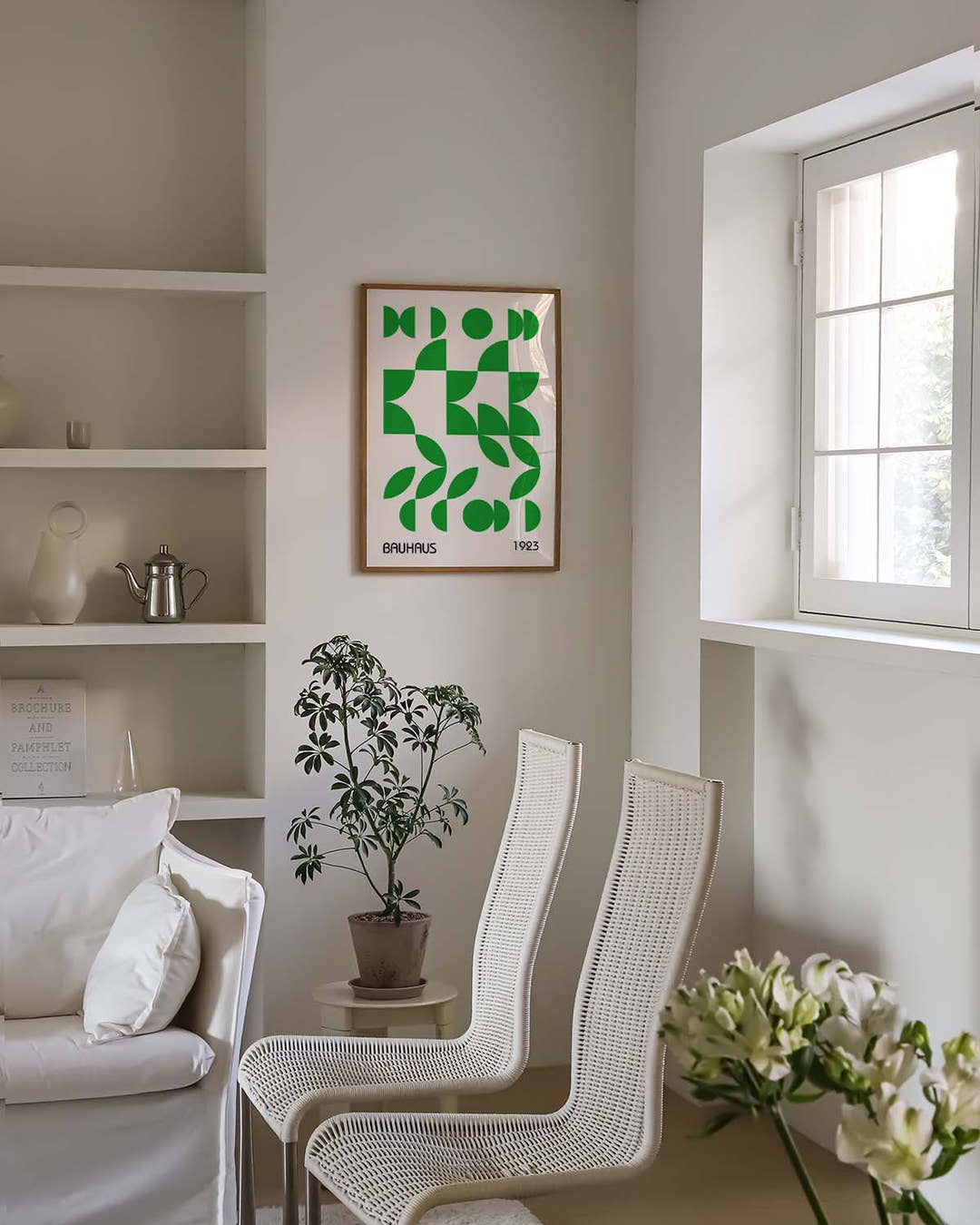 Bauhaus Green Pattern Poster