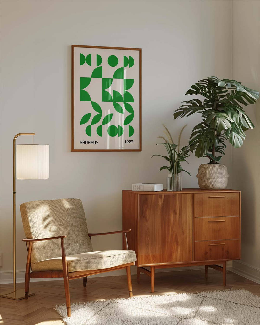 Bauhaus Green Pattern Poster