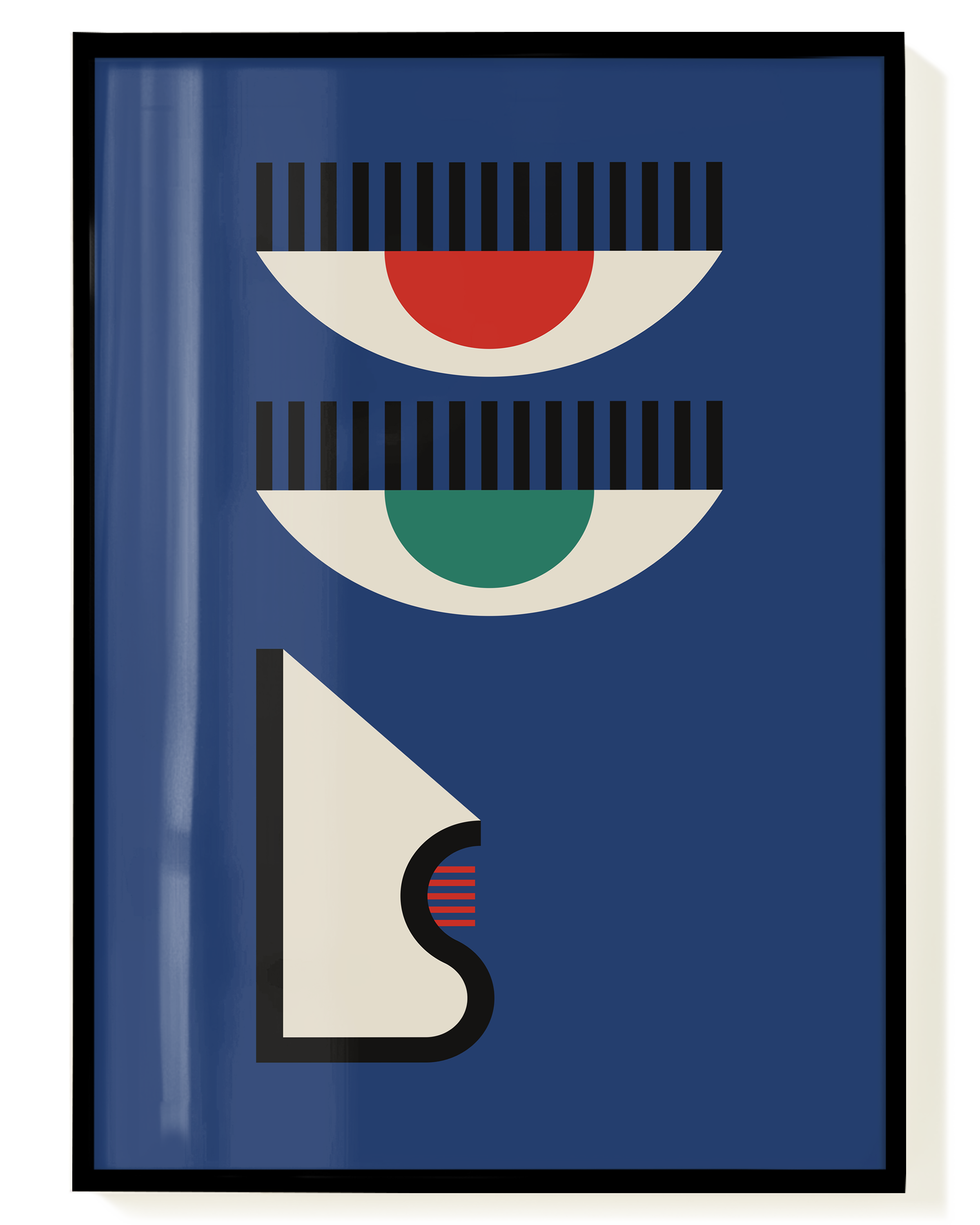 Bauhaus Modern Face Poster – Abstraktes Geometrie Porträt | Wallera®