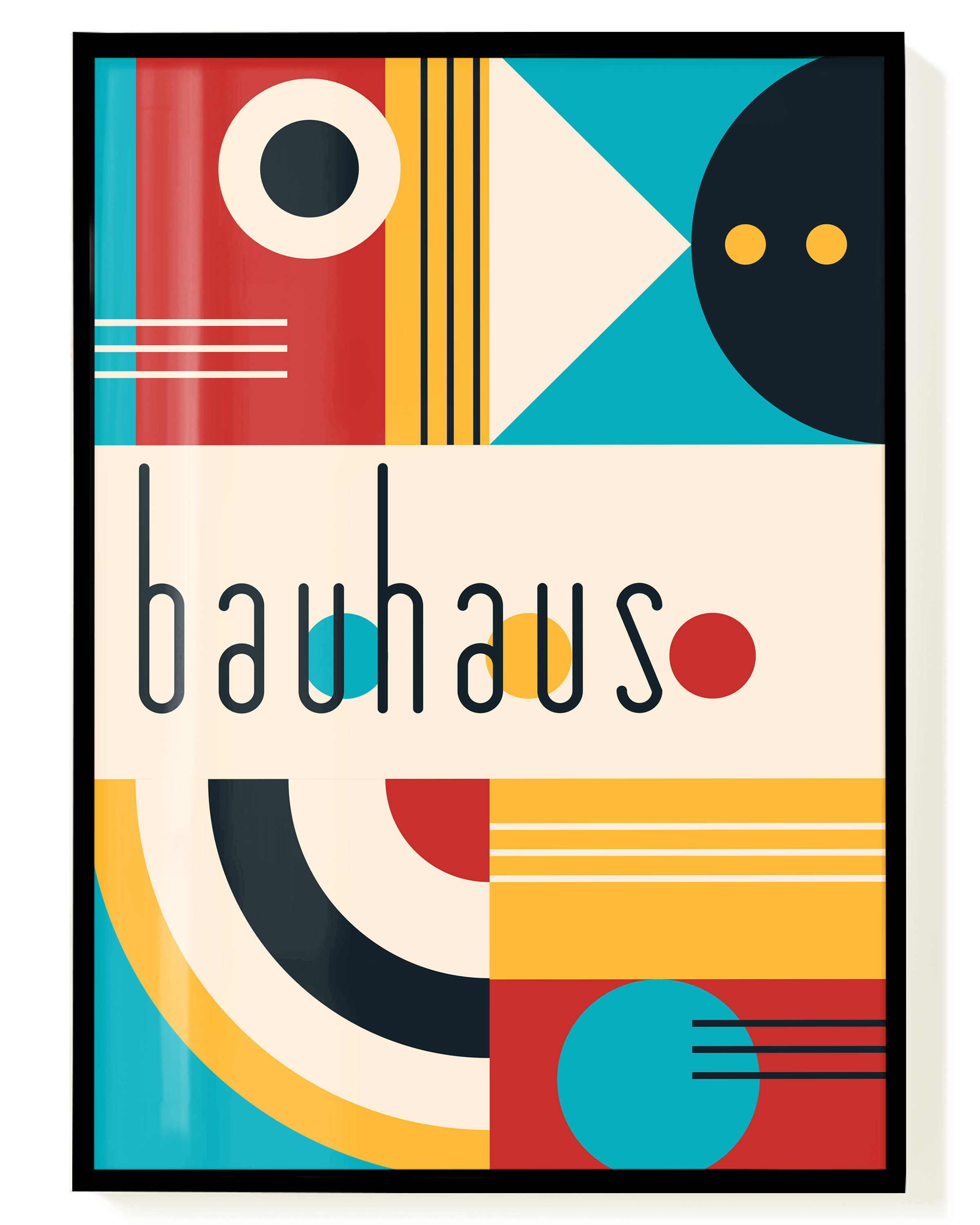 Bauhaus Modern Shapes Poster – Geometrische Farbkunst | Wallera®