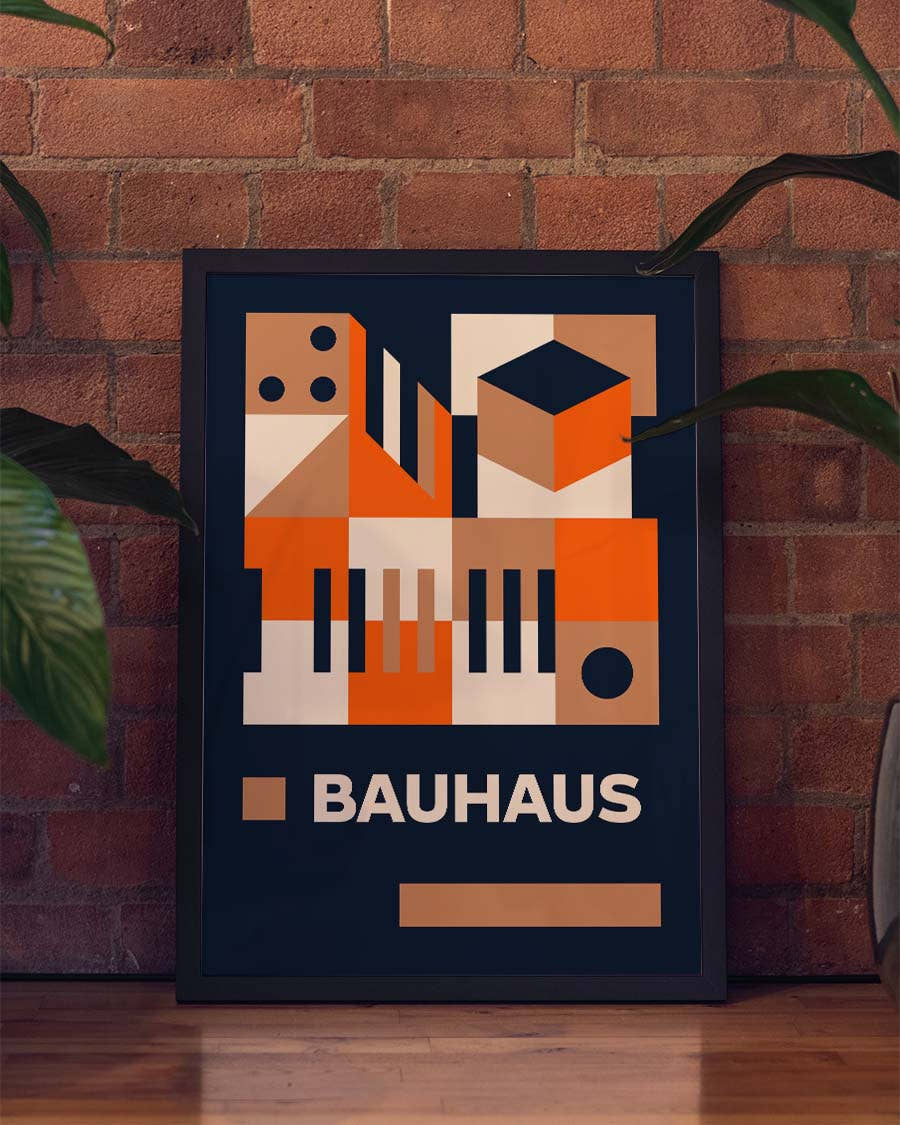 Bauhaus Orange Composition Poster