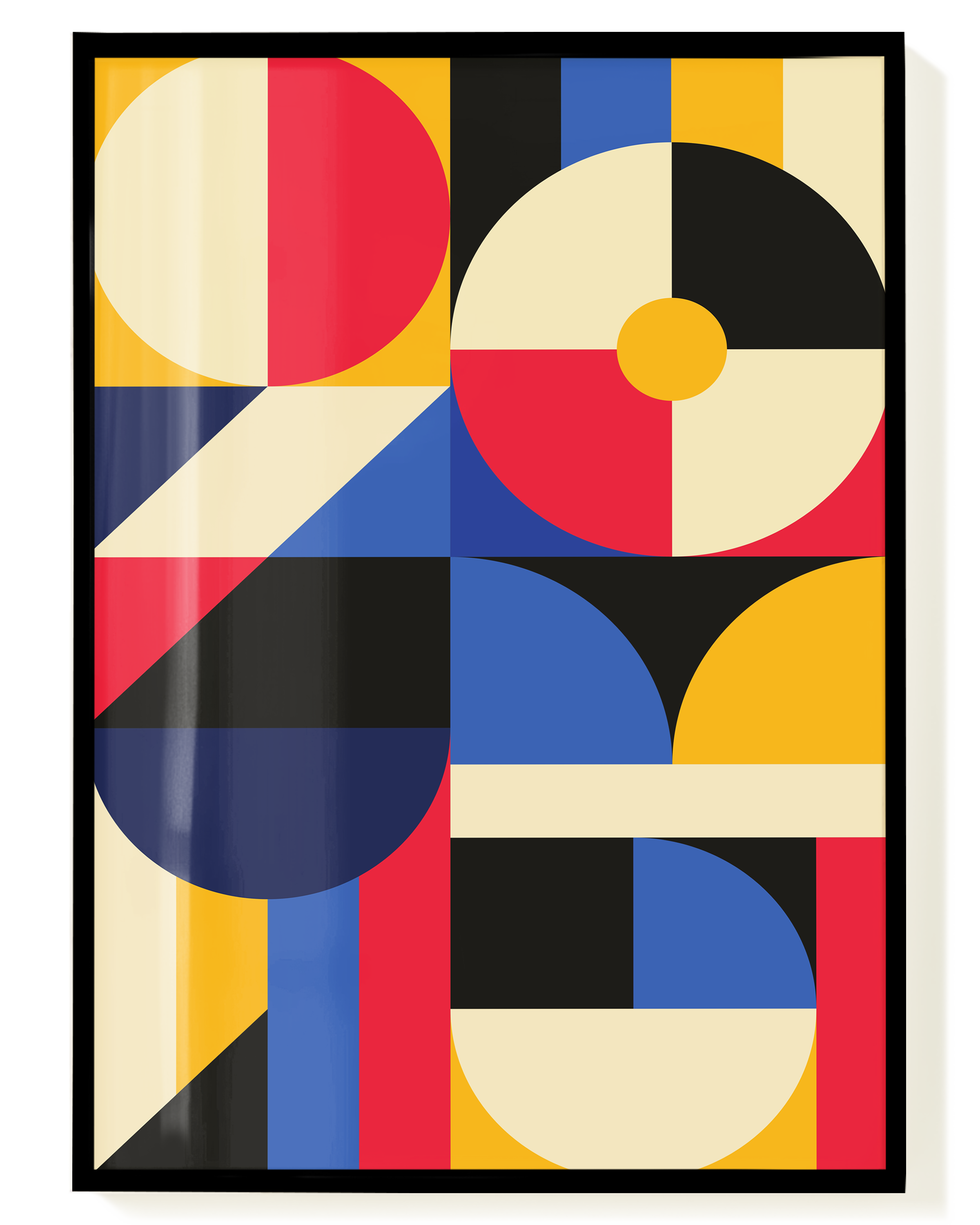 Bauhaus Primary Collage Poster – Geometrische Farbcollage | Wallera®