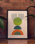 Bauhaus Rainbow Lines Poster