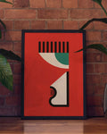 Bauhaus Red Composition Poster