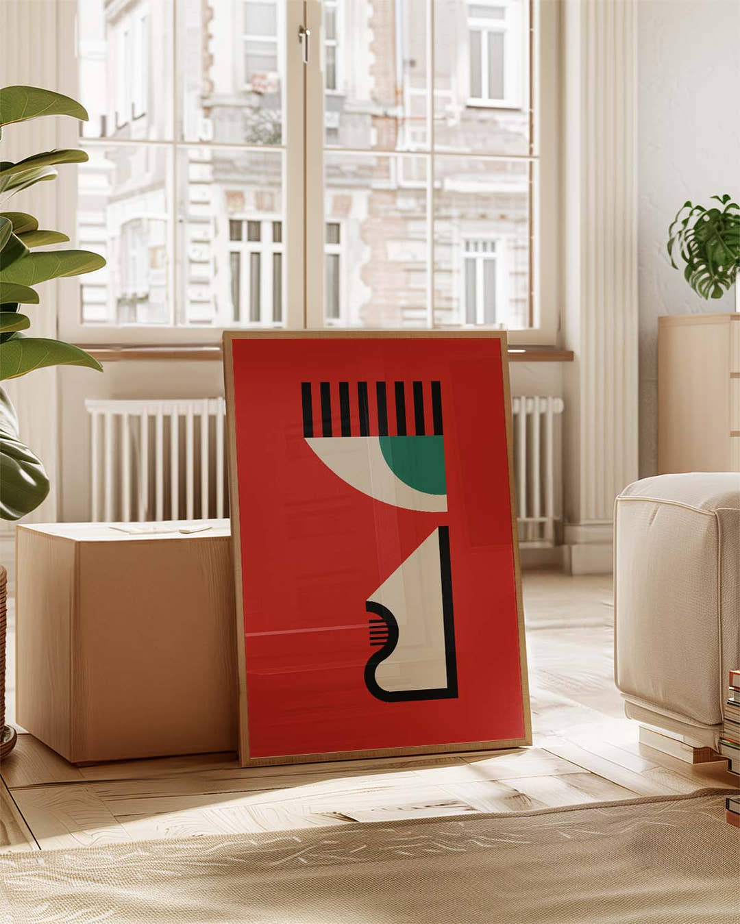 Bauhaus Red Composition Poster
