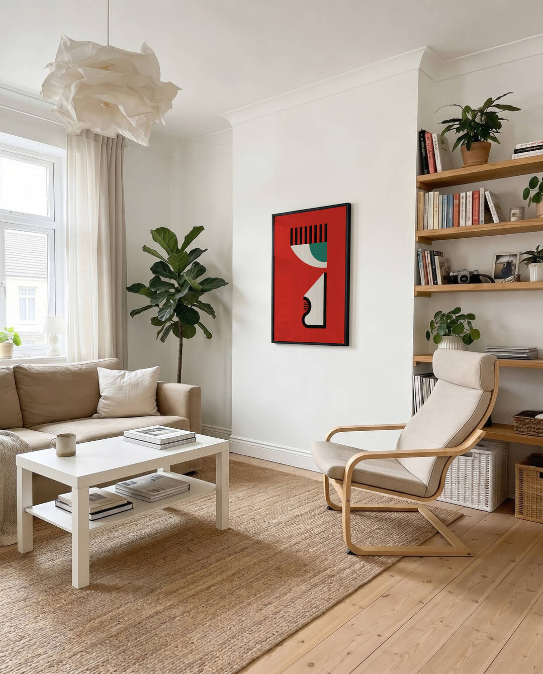 Bauhaus Red Composition Poster