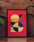 Bauhaus Red Geometry Poster