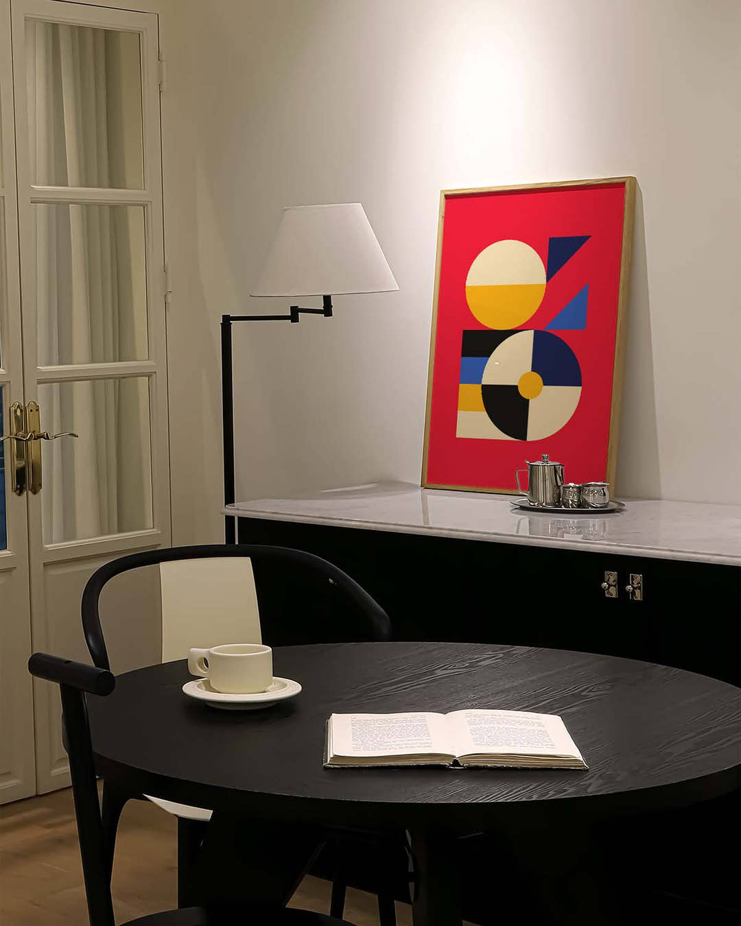 Bauhaus Red Geometry Poster