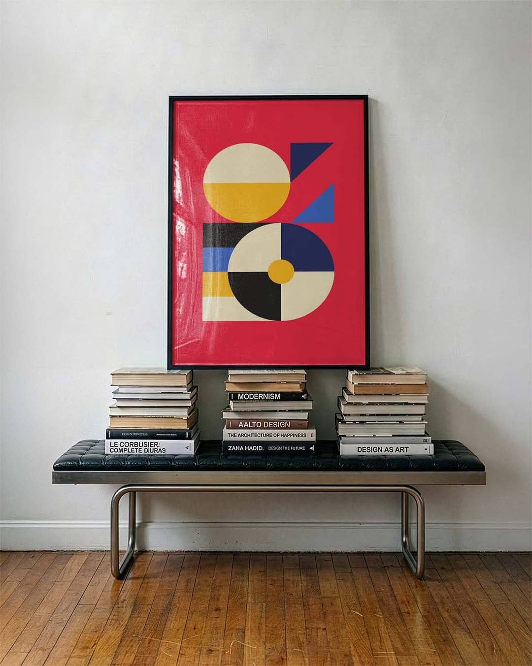 Bauhaus Red Geometry Poster