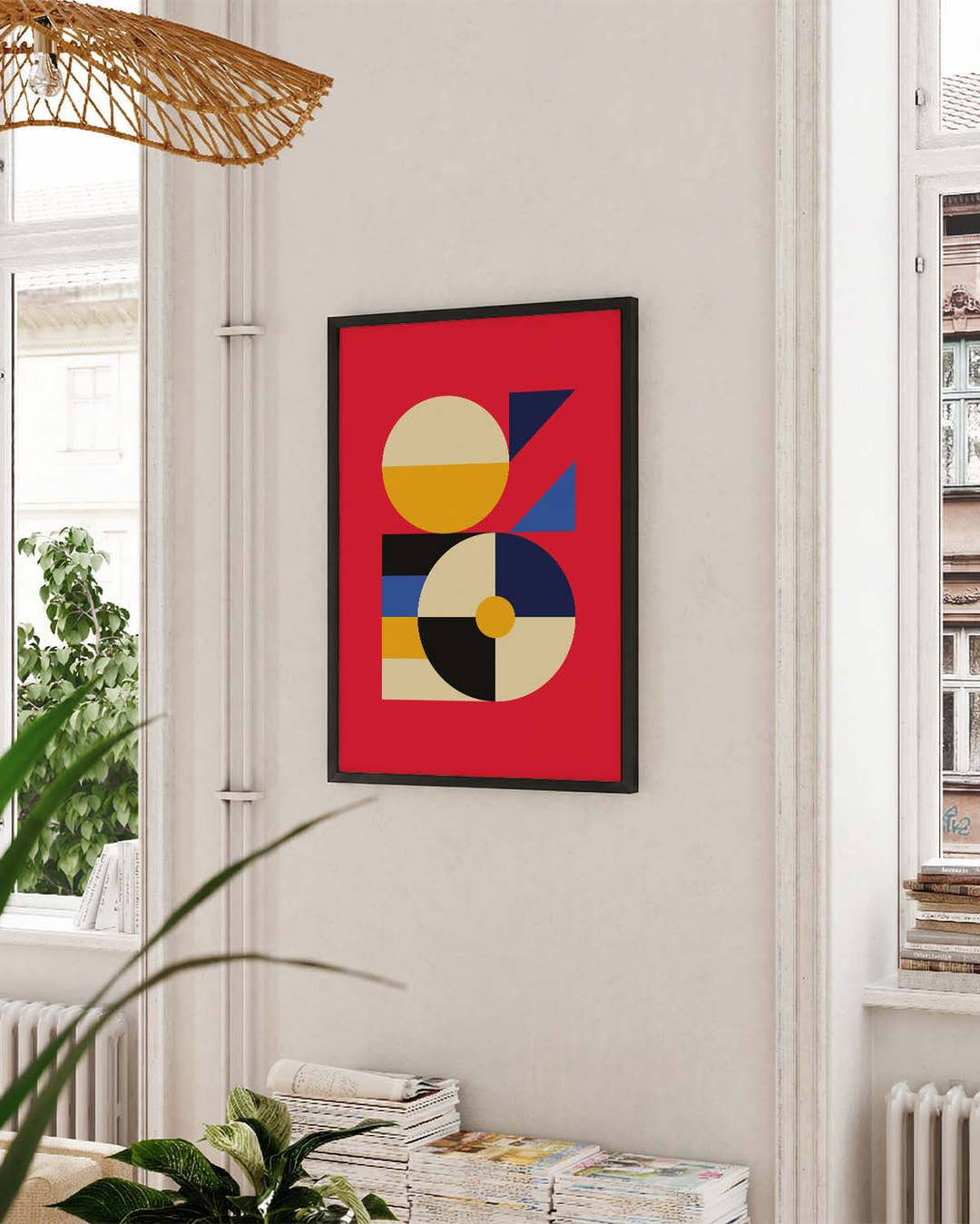 Bauhaus Red Geometry Poster