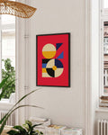 Bauhaus Red Geometry Poster
