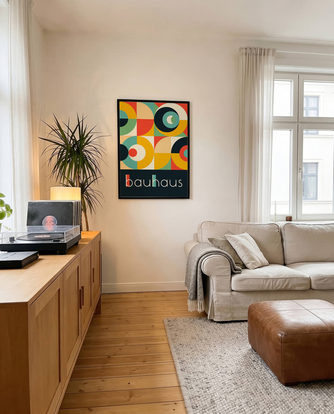 Bauhaus Retro Circles Poster