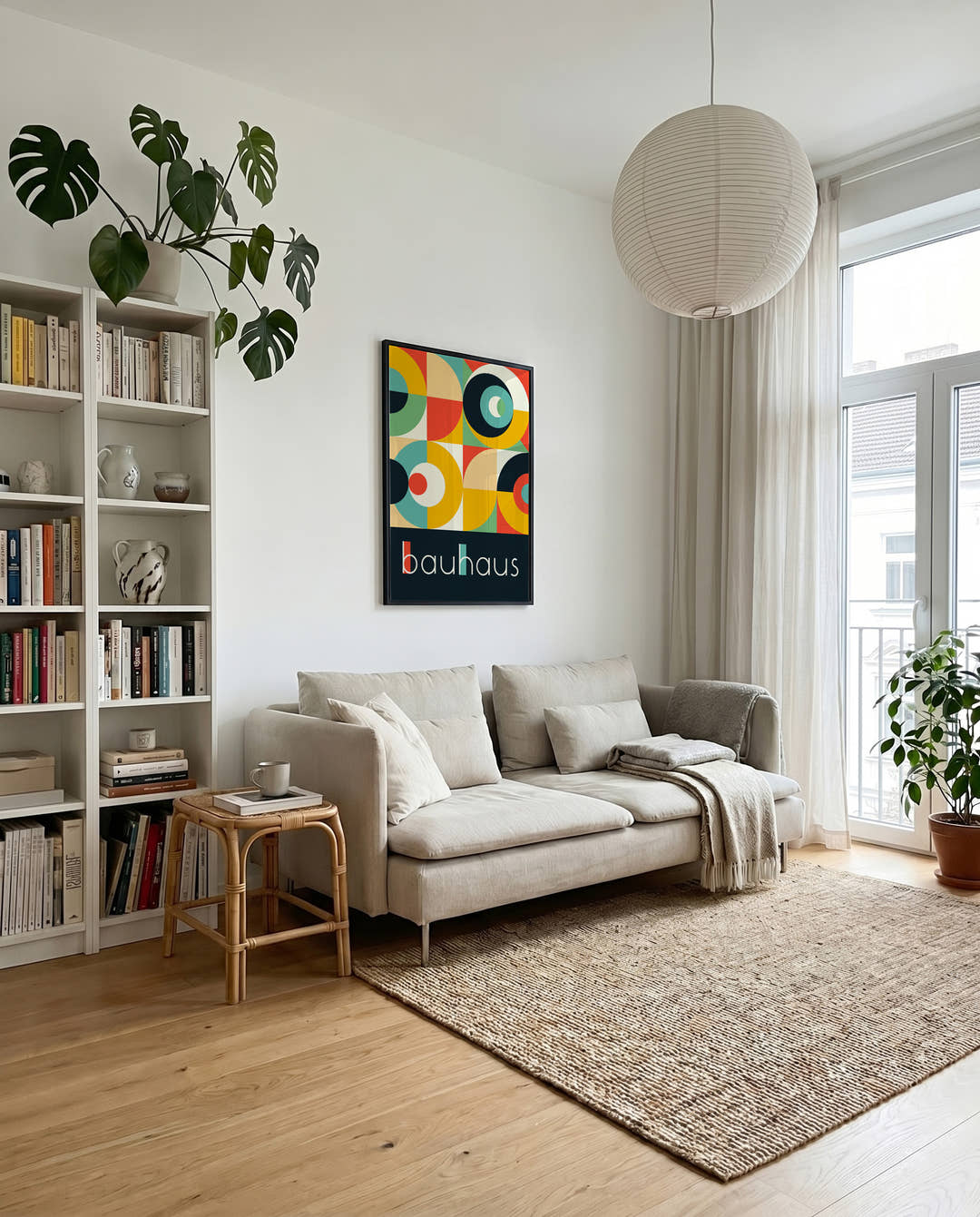 Bauhaus Retro Circles Poster