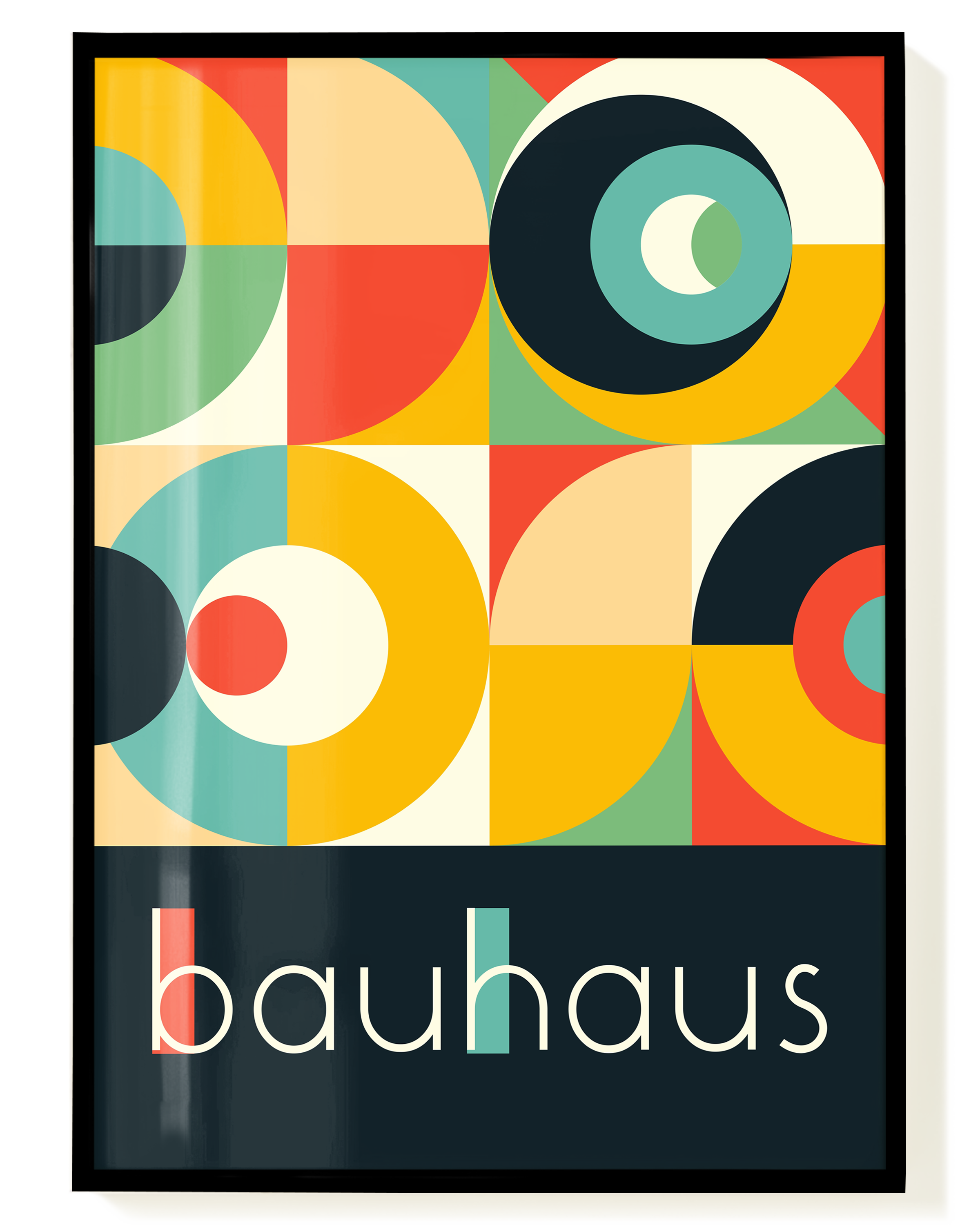 Bauhaus Retro Circles Poster – Farbige Kreis Komposition | Wallera®
