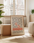 Bauhaus Retro Line Pattern Poster