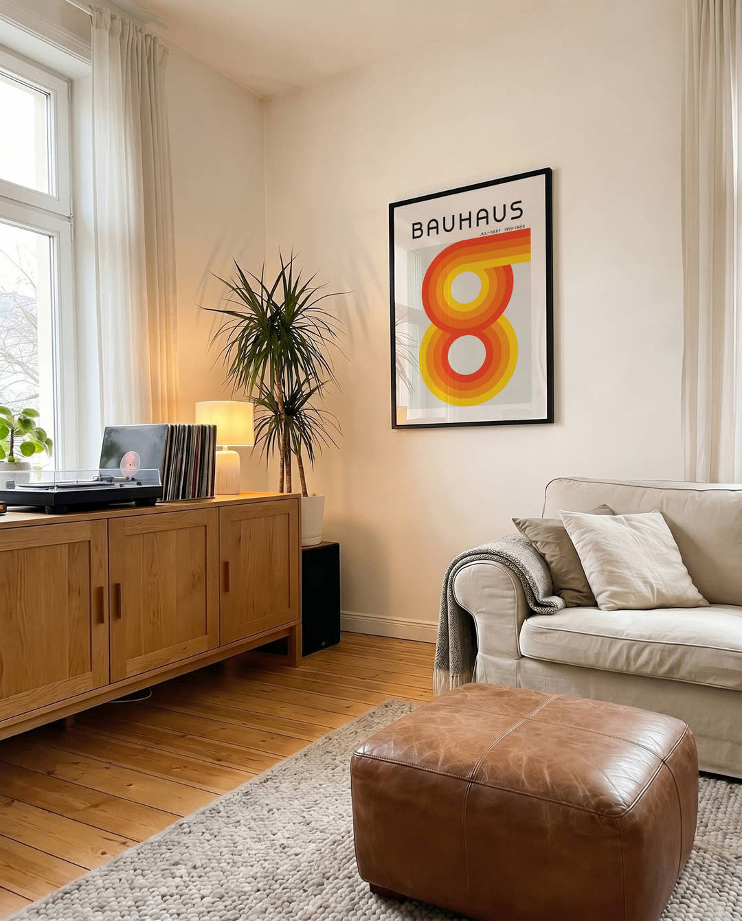 Bauhaus Retro Rings Poster