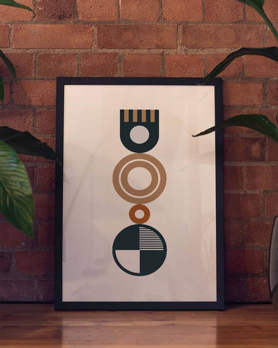 Bauhaus Stacked Forms Poster