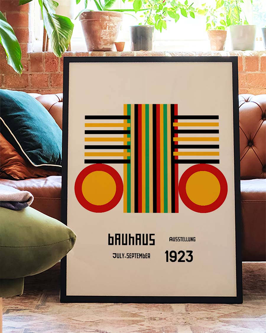 Bauhaus Poster Streifen – Bauhaus Stripe Circle Frame