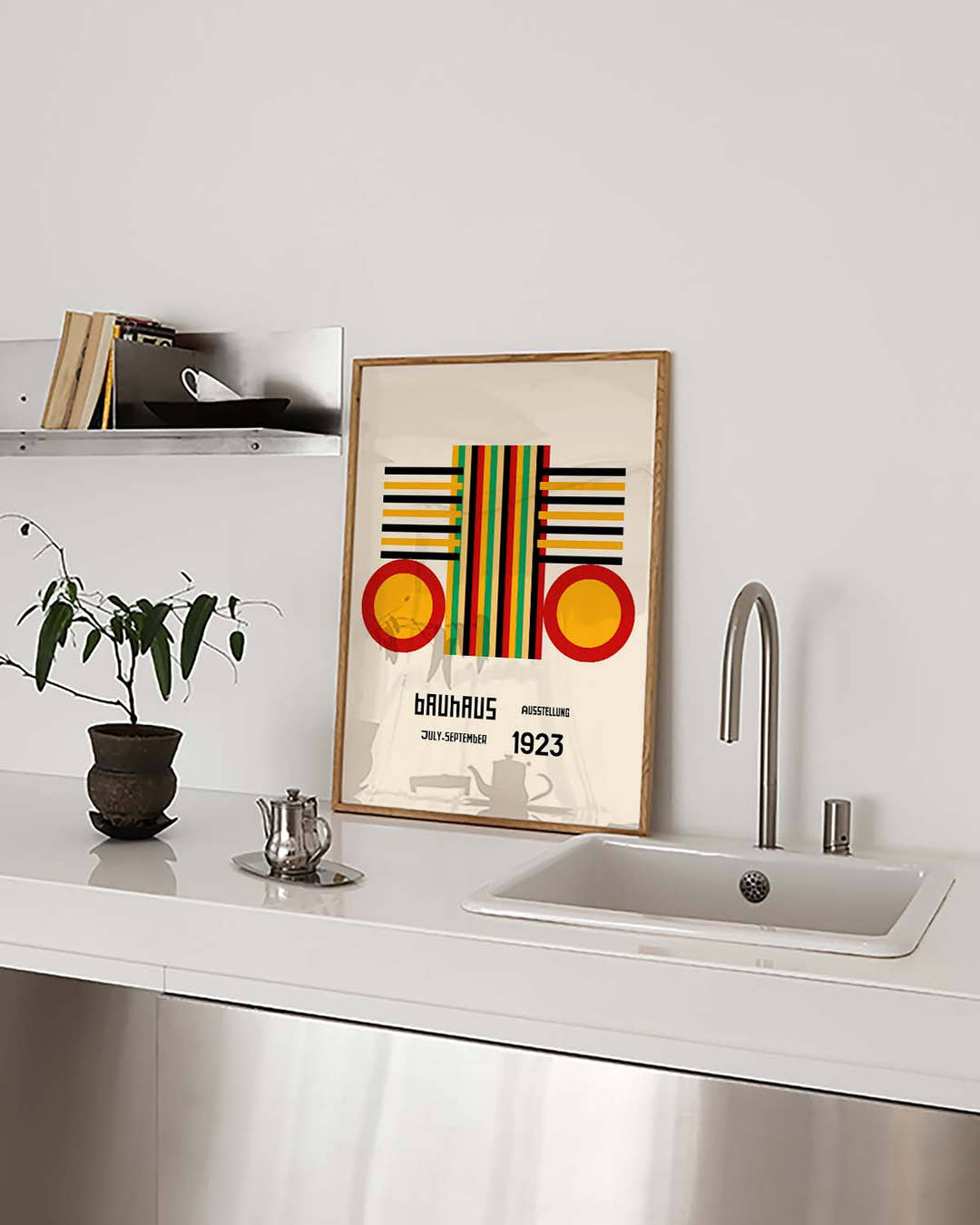 Bauhaus Poster Streifen – Bauhaus Stripe Circle Frame
