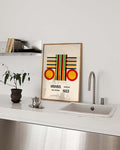 Bauhaus Poster Streifen – Bauhaus Stripe Circle Frame