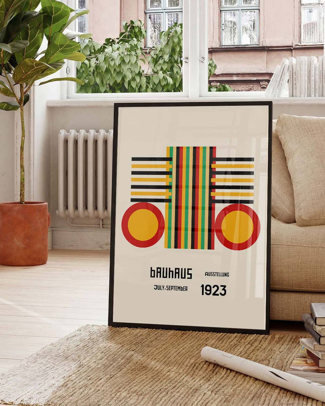Bauhaus Poster Streifen – Bauhaus Stripe Circle Frame