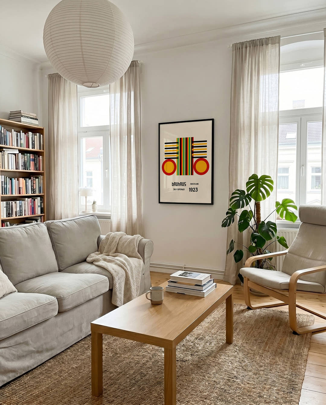 Bauhaus Poster Streifen – Bauhaus Stripe Circle Frame